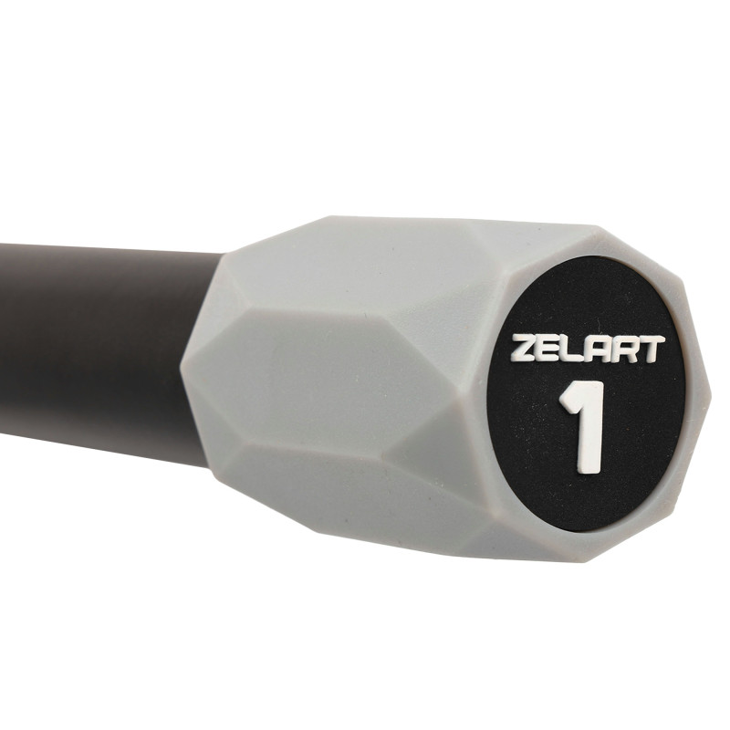 Бодібар Body Bar Zelart FI-4780-1 вага 1кг чорний-сірий