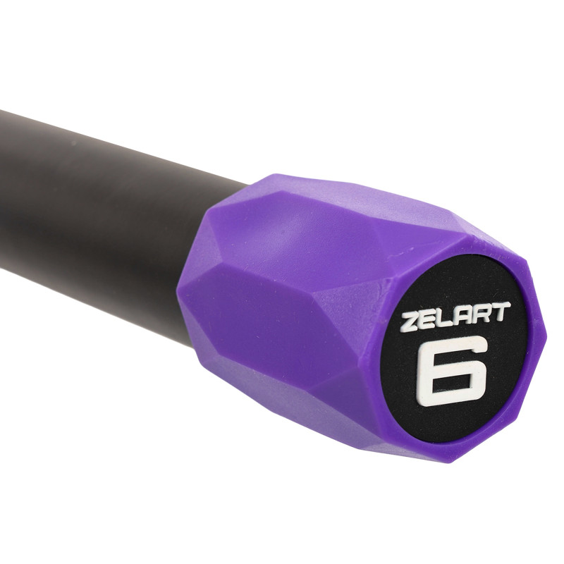 Бодібар Body Bar Zelart FI-4780-6 вага 6кг чорний-фіолетовий