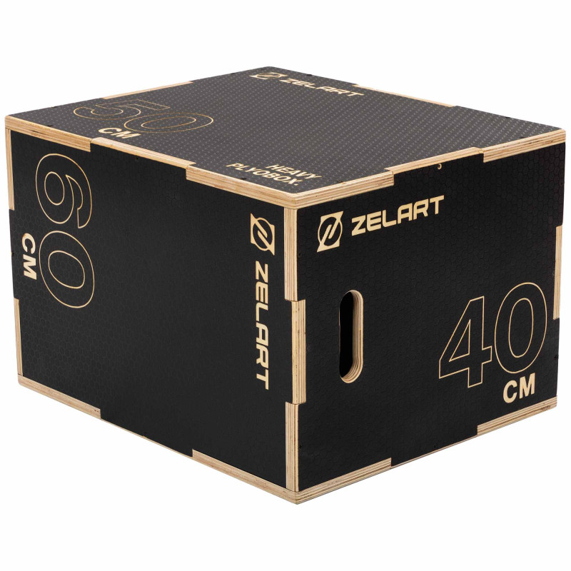 Бокс пліометричний тумба для кросфіту Пліобокс Wood Plyo box Zelart FI-4884-1 1шт 60см чорний
