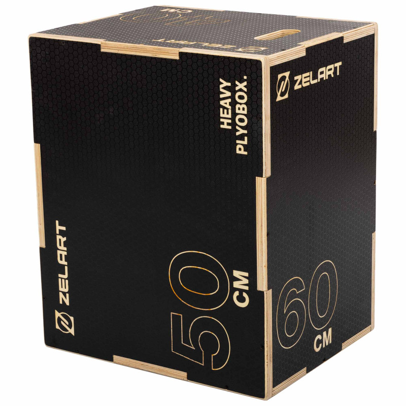 Бокс пліометричний тумба для кросфіту Пліобокс Wood Plyo box Zelart FI-4884-1 1шт 60см чорний