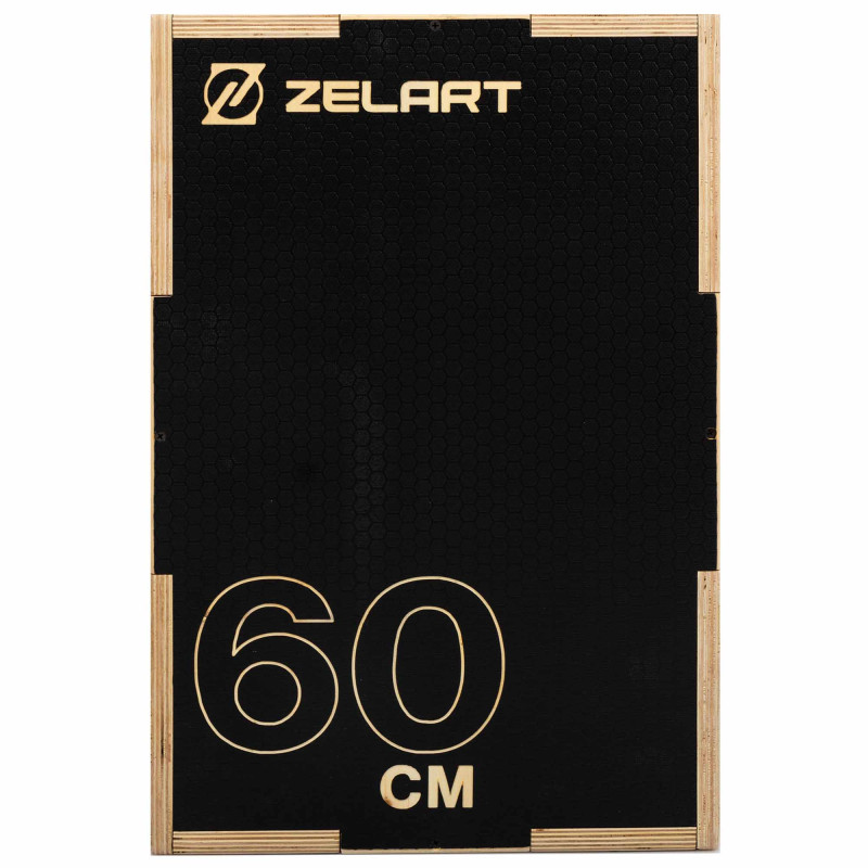 Бокс пліометричний тумба для кросфіту Пліобокс Wood Plyo box Zelart FI-4884-1 1шт 60см чорний