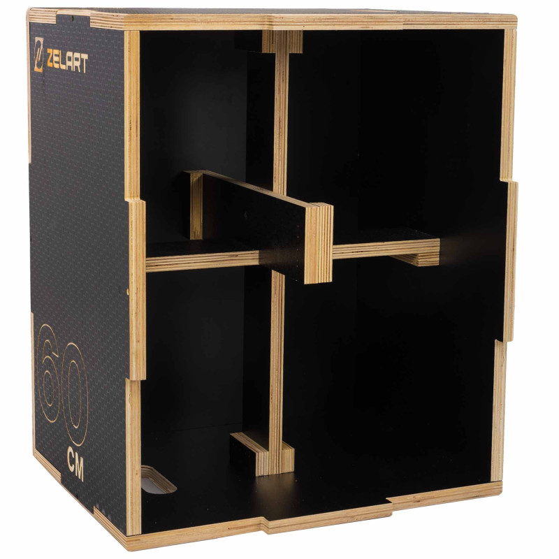 Бокс пліометричний тумба для кросфіту Пліобокс Wood Plyo box Zelart FI-4884-1 1шт 60см чорний