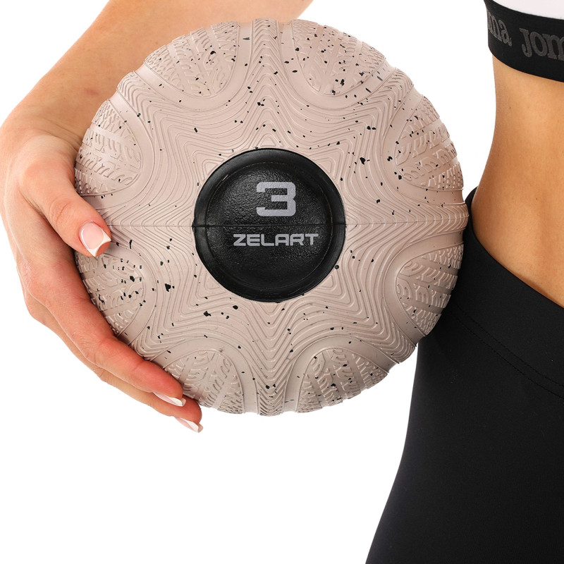 Слембол м'яч набивний для кросфіту та фітнесу Slam Ball Zelart FI-4905-3 3кг чорний