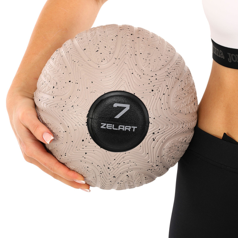 Слембол м'яч набивний для кросфіту та фітнесу Slam Ball Zelart FI-4905-7 7кг чорний