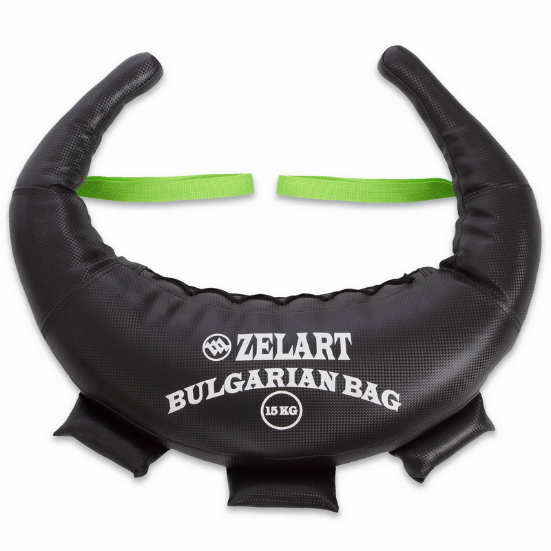 Мішок Болгарський тренувальний Zelart Bulgarian Bag FI-5024-15 15кг чорний-салатовий