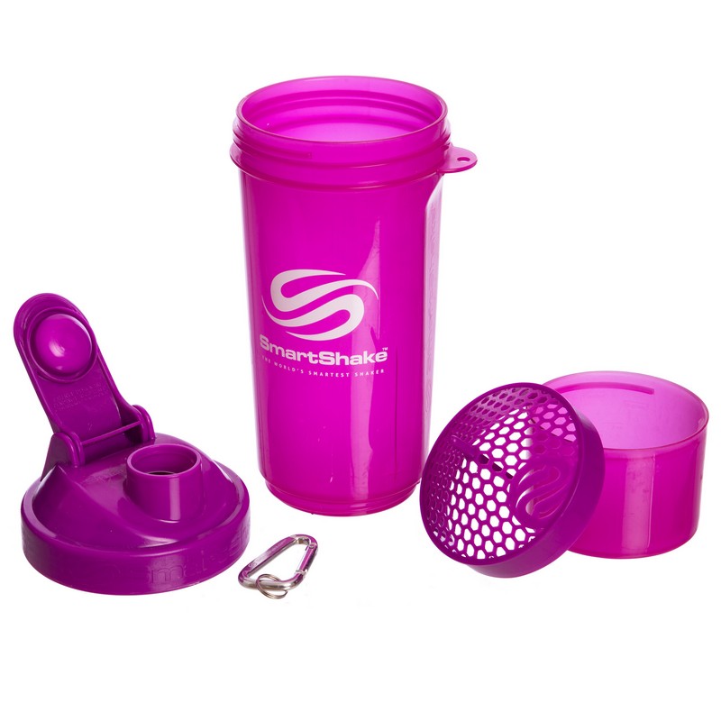 Шейкер для спортивного харчування з відсіком для протеїну SMART SHAKER SLIM FI-5054 400+100мл кольори в асортименті