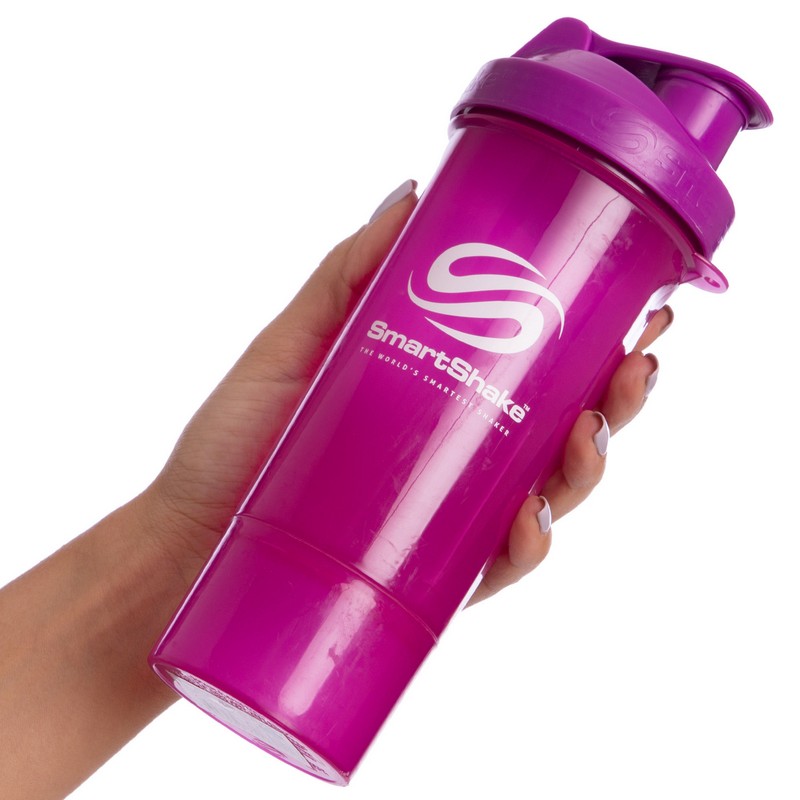 Шейкер для спортивного харчування з відсіком для протеїну SMART SHAKER SLIM FI-5054 400+100мл кольори в асортименті