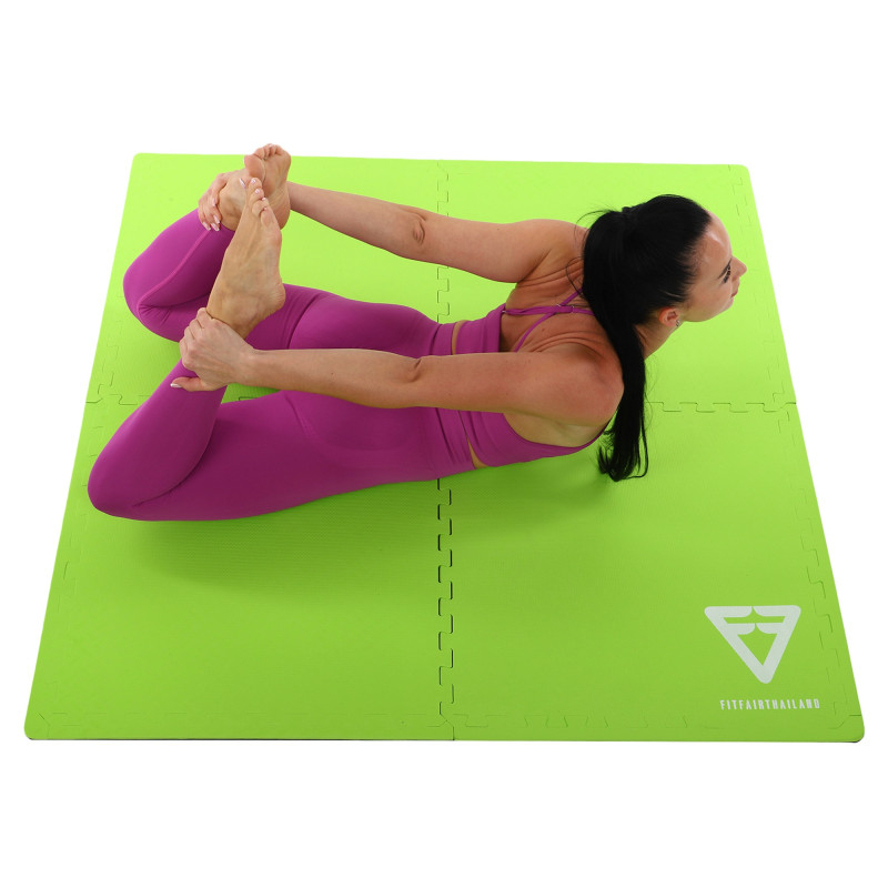 Килимок-пазл мат спортивний для фітнесу та спортінвентарю GYM MAT FI-5115 Zelart 4деталі 62х62х1,2см в наборі чорний