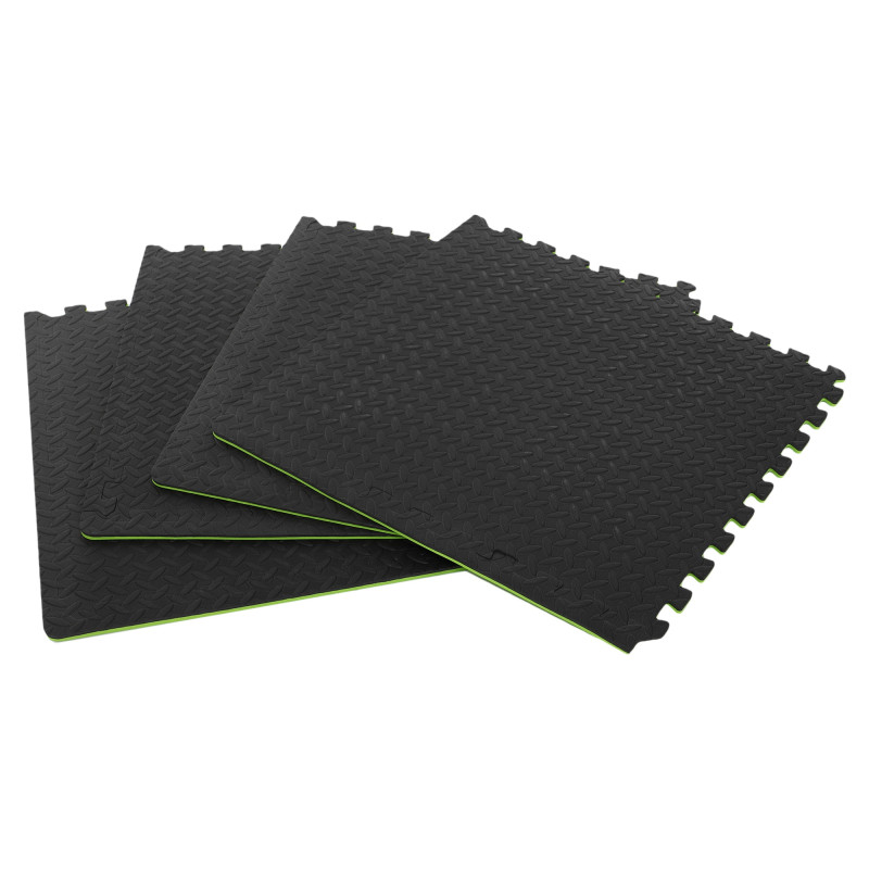 Килимок-пазл мат спортивний для фітнесу та спортінвентарю GYM MAT FI-5115 Zelart 4деталі 62х62х1,2см в наборі чорний