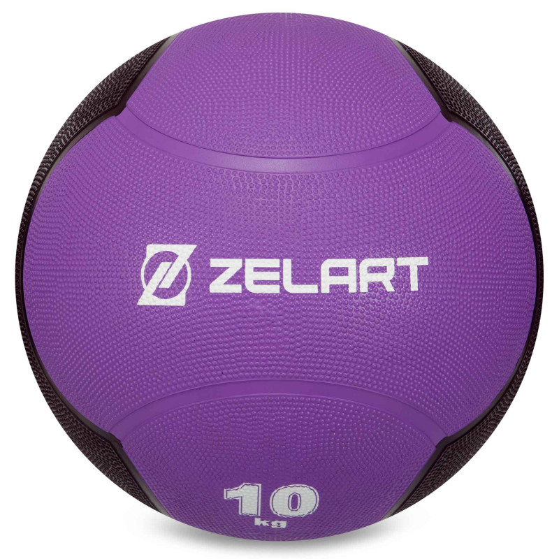 Медбол м'яч медичний Medicine Ball Zelart FI-5121-10 10кг фіолетовий-чорний