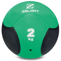 Медбол м'яч медичний Medicine Ball Zelart FI-5121-2 2кг зелений-чорний