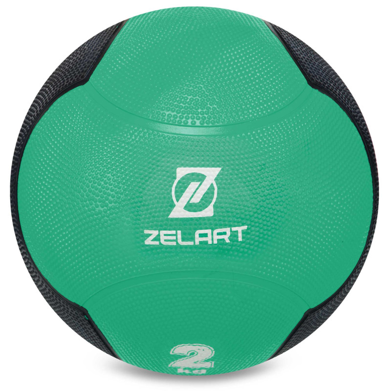 Медбол м'яч медичний Medicine Ball Zelart FI-5121-2 2кг зелений-чорний