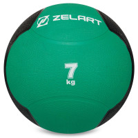 Медбол м'яч медичний Medicine Ball Zelart FI-5121-7 7кг зелений-чорний
