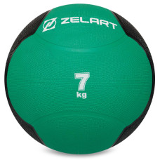 Медбол м'яч медичний Medicine Ball Zelart FI-5121-7 7кг зелений-чорний