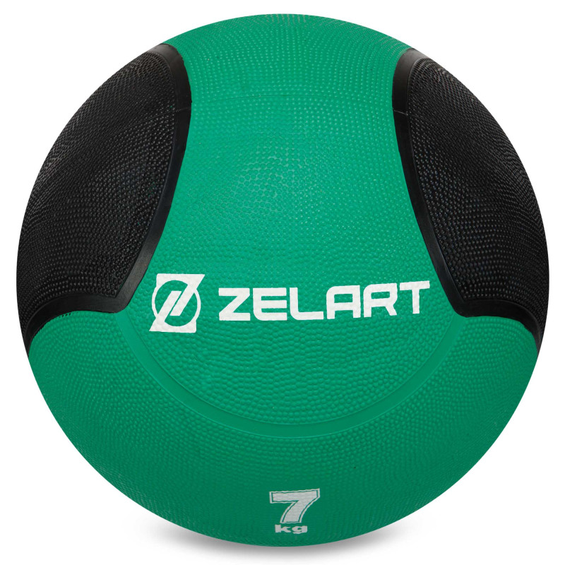 Медбол м'яч медичний Medicine Ball Zelart FI-5121-7 7кг зелений-чорний