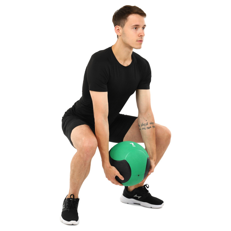 Медбол м'яч медичний Medicine Ball Zelart FI-5121-7 7кг зелений-чорний