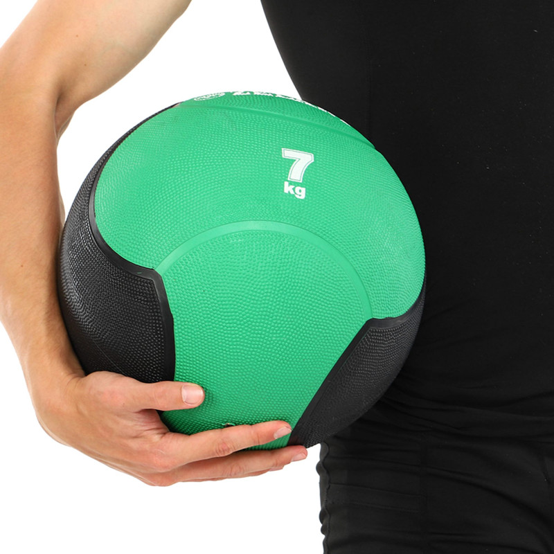 Медбол м'яч медичний Medicine Ball Zelart FI-5121-7 7кг зелений-чорний
