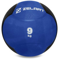 Медбол м'яч медичний Medicine Ball Zelart FI-5121-9 9кг синій-чорний