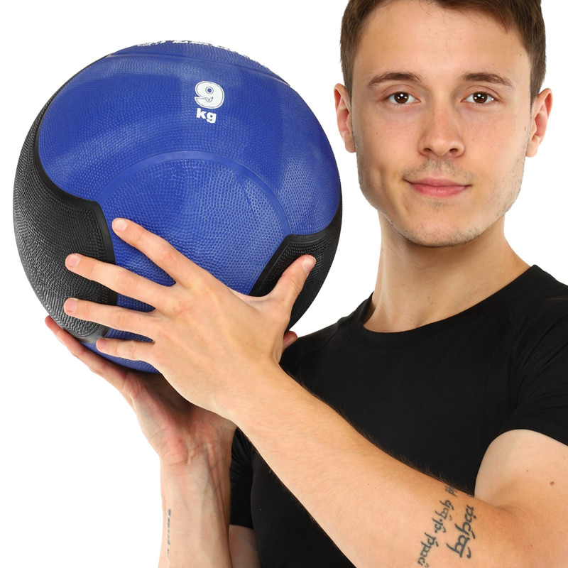 Медбол м'яч медичний Medicine Ball Zelart FI-5121-9 9кг синій-чорний