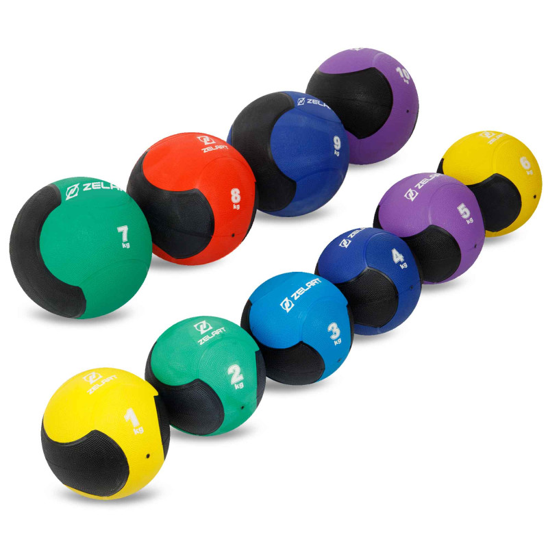 Медбол м'яч медичний Medicine Ball Zelart FI-5121-9 9кг синій-чорний