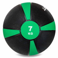 Медбол м'яч медичний Medicine Ball Zelart FI-5122-7 7кг сірий-зелений