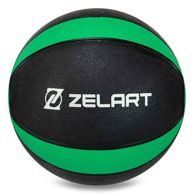 Медбол м'яч медичний Medicine Ball Zelart FI-5122-7 7кг сірий-зелений