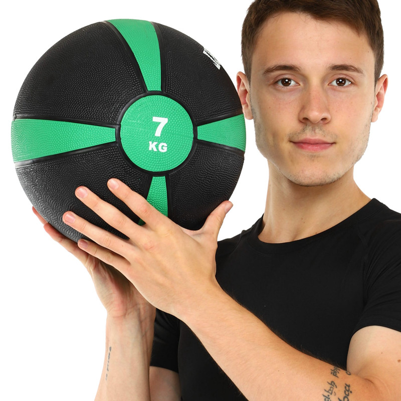 Медбол м'яч медичний Medicine Ball Zelart FI-5122-7 7кг сірий-зелений
