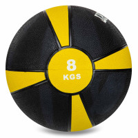 Медбол м'яч медичний Medicine Ball Zelart FI-5122-8 8кг сірий-помаранчевий