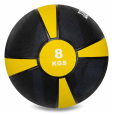 Медбол м'яч медичний Medicine Ball Zelart FI-5122-8 8кг сірий-помаранчевий