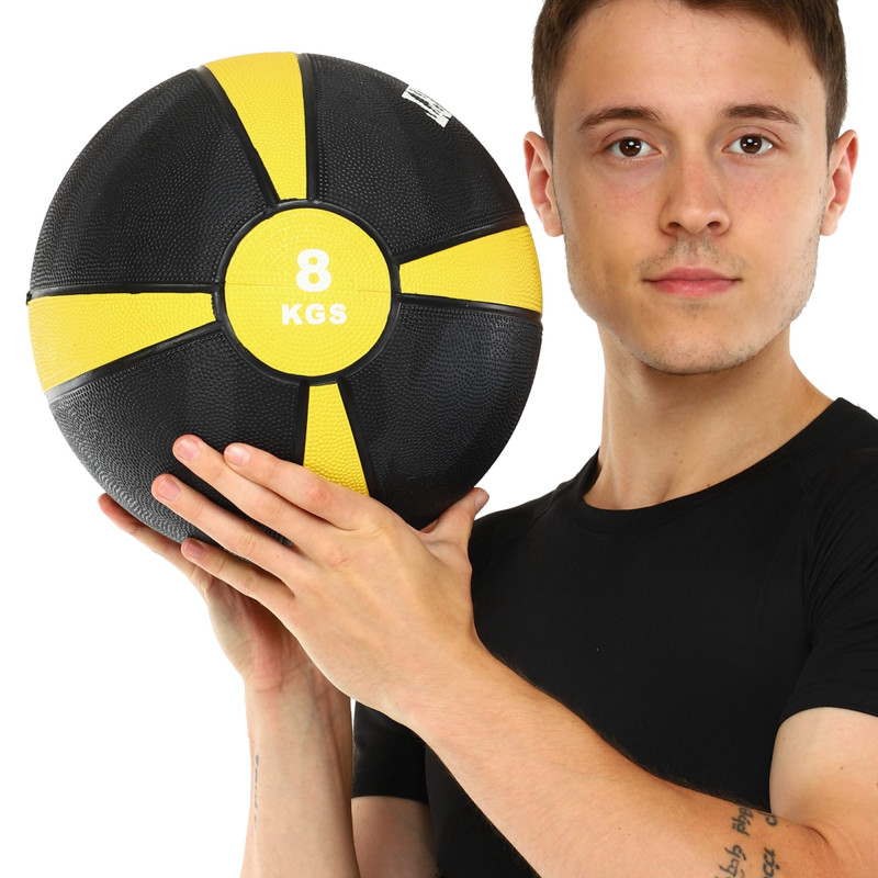 Медбол м'яч медичний Medicine Ball Zelart FI-5122-8 8кг сірий-помаранчевий