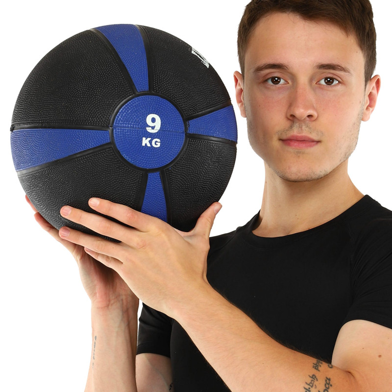 Медбол м'яч медичний Medicine Ball Zelart FI-5122-9 9кг сірий-синій