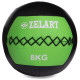 М'яч набивний медичний для кросфіту WALL BALL Zelart FI-5168-8 8кг чорний-зелений