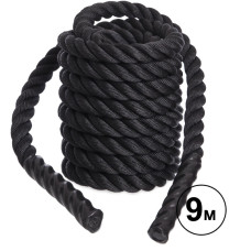 Канат для кросфіту Combat Battle Rope Zelart FI-5311-9 9м чорний