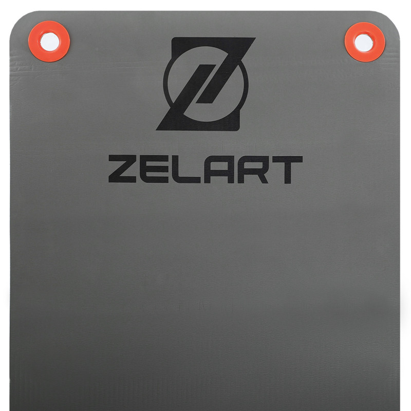 Килимок для фітнесу та спорту з люверсами для зберігання Zelart FI-5319 180x61x1,25см сірий