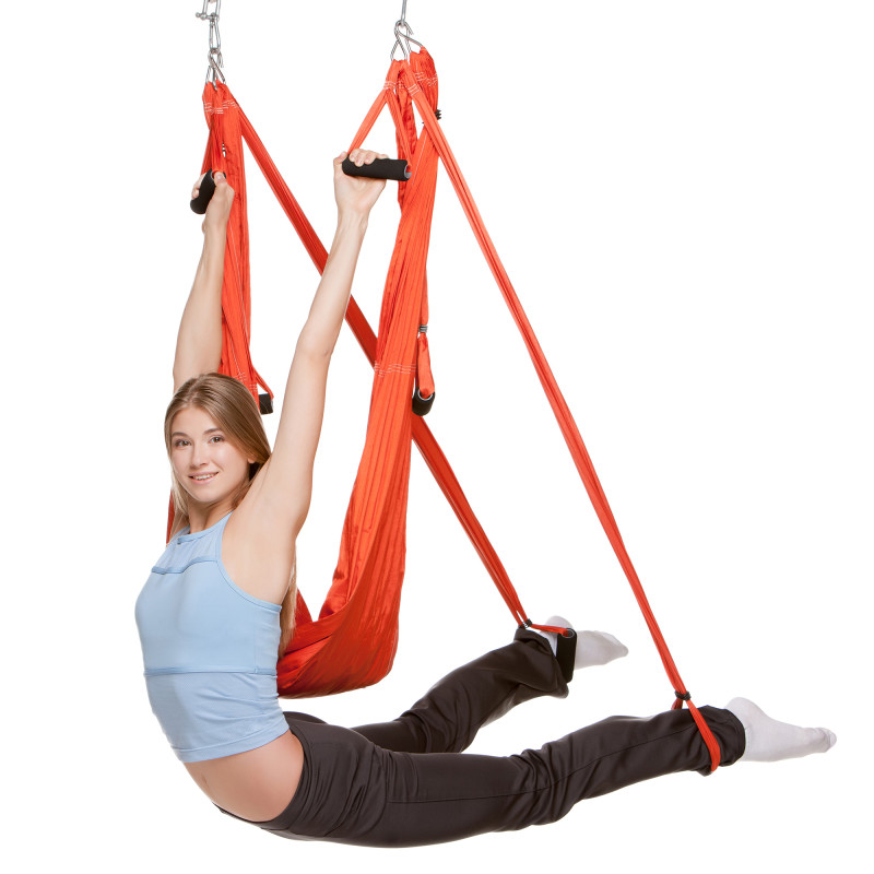 Гамак для йоги з ручками Antigravity Yoga SP-Planeta FI-5323 кольори в асортименті
