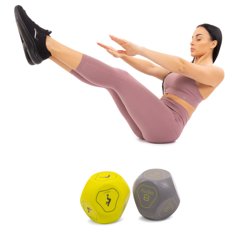 Кубики для тренувань кістки для фітнесу Sports Dice MDbuddy FI-5343 2штуки ø7,5см кольори в асортименті