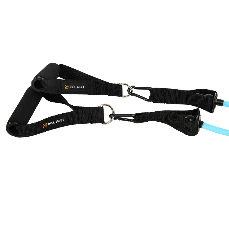 Еспандер багатофункціональний для фітнесу 5 жгутів Resistance Band Zelart FI-5449 в чохлі різнокольоровий