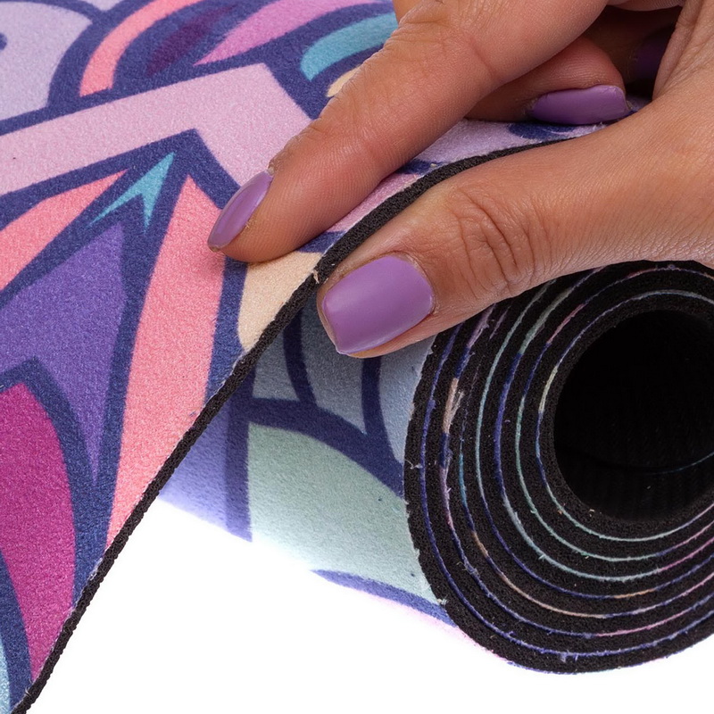 Килимок для йоги Замшевий каучуковий двошаровий Record FI-5662-52 розмір 183x61x0,3см райдужний