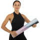 Килимок для йоги Замшевий каучуковий двошаровий Record FI-5662-70 розмір 183x61x0,3см з принтом Сова фіолетовий-рожевий
