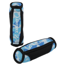 Гантелі для фітнесу м'які насипні Zelart FI-5730-2 2шт 1кг камуфляж синій