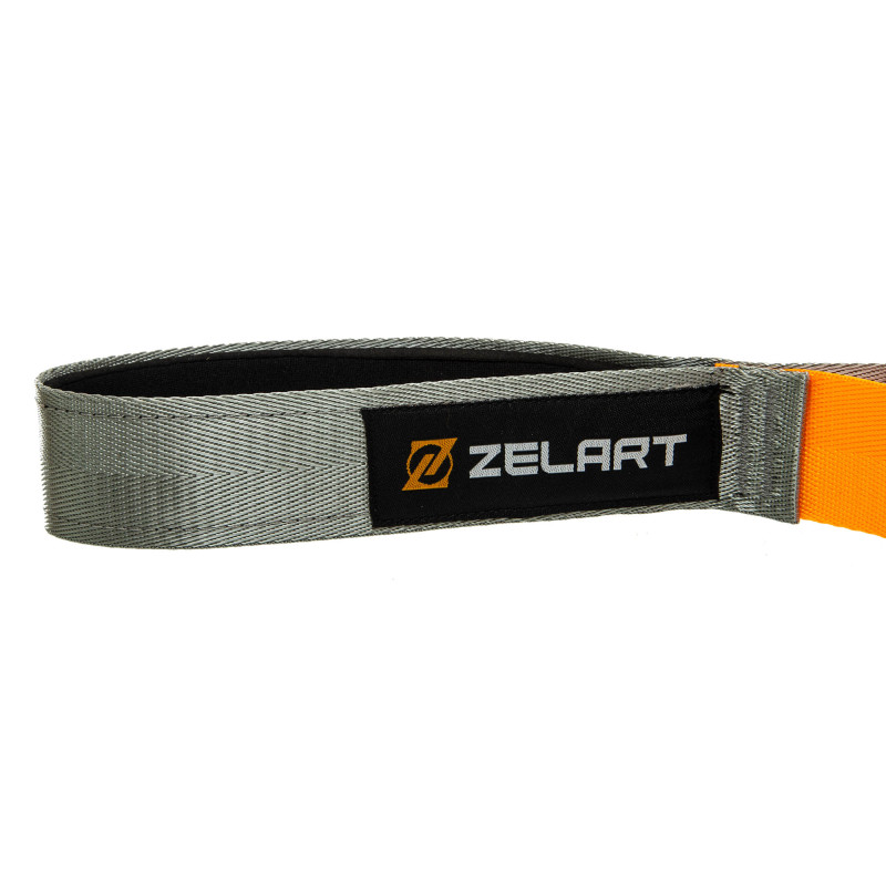 Стрічка стропа з петлями для розтяжки Stretch Strap Zelart FI-6666 10 петель сірий-помаранчевий