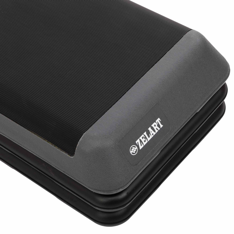 Степ-платформа для фітнесу та аеробіки 3 рівня висоти Zelart FI-6772 110x41x20см чорний-сірий
