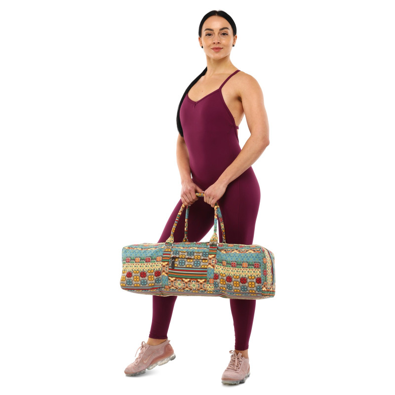 Сумка для йоги FODOKO Yoga bag SP-Sport FI-6970-3 бежевий-блакитний