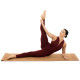 Килимок для йоги Пробковий каучуковий двошаровий Yoga mat Record FI-7156-1 183x61мx0.4cм з принтом Марш Слонів коричневий