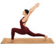 Килимок для йоги Пробковий каучуковий двошаровий Yoga mat Record FI-7156-1 183x61мx0.4cм з принтом Марш Слонів коричневий