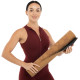 Килимок для йоги Пробковий каучуковий двошаровий Yoga mat Record FI-7156-1 183x61мx0.4cм з принтом Марш Слонів коричневий