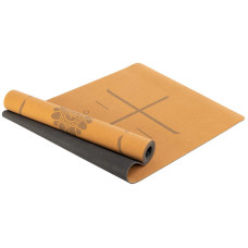 Килимок для йоги Пробковий каучуковий двошаровий Yoga mat Record FI-7156-10 183x61мx0.4cм коричневий