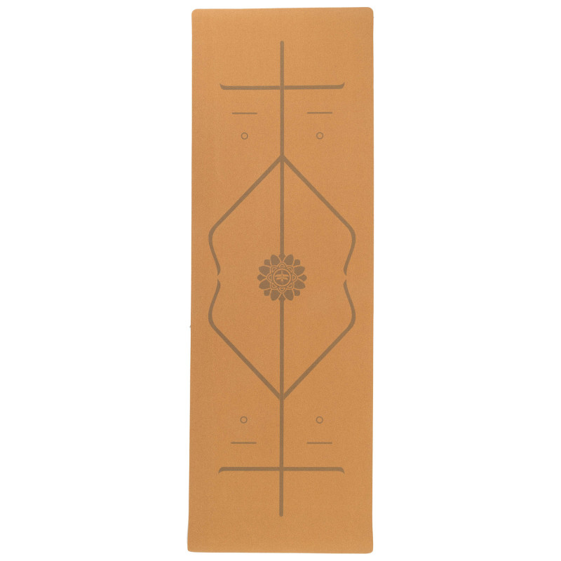 Килимок для йоги Пробковий каучуковий двошаровий Yoga mat Record FI-7156-10 183x61мx0.4cм коричневий