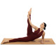 Килимок для йоги Пробковий каучуковий двошаровий Yoga mat Record FI-7156-2 183x61мx0.4cм з принтом Чакри коричневий