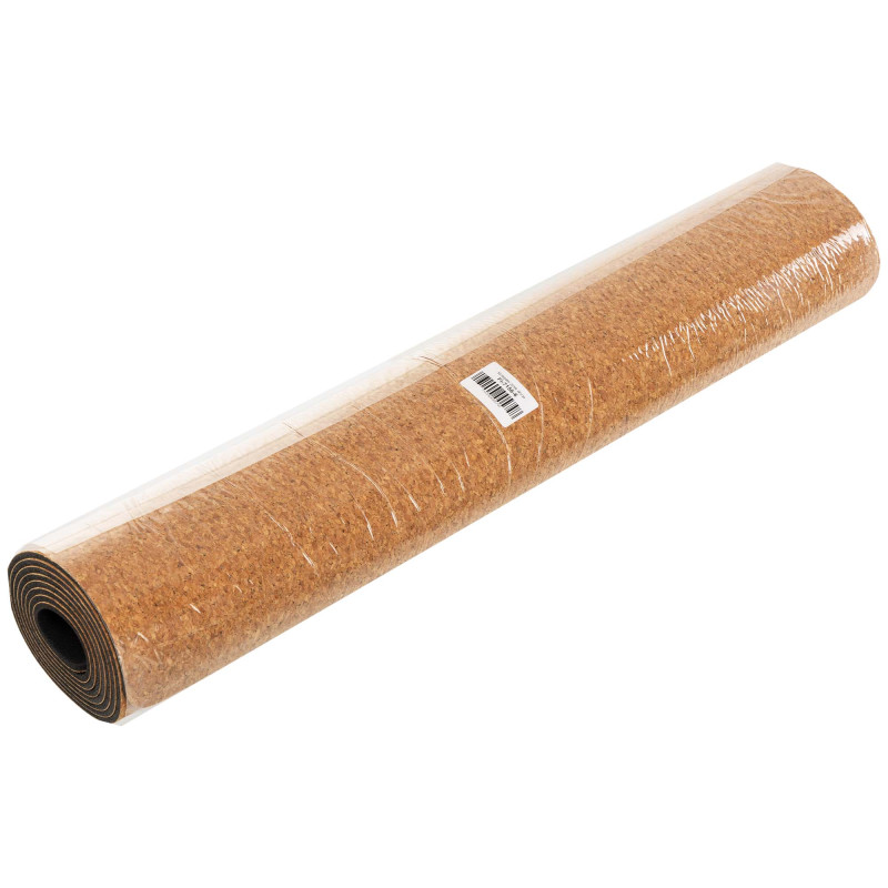 Килимок для йоги Пробковий каучуковий двошаровий Yoga mat Record FI-7156-6 183x61мx0.4cм з принтом Хамса коричневий